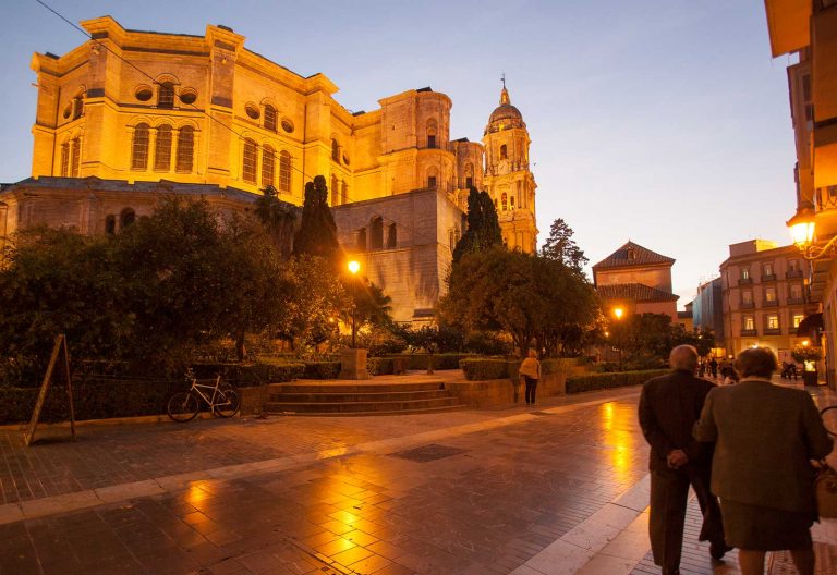Catedral de Málaga. Foto nocturna